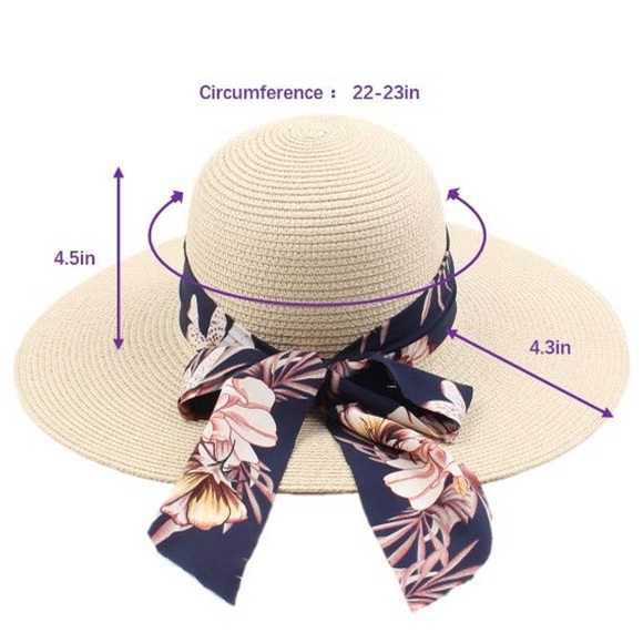 Wide Brim Straw Hat Foldable Floppy UV Protection main image 6